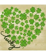 3-Ply Paper Napkins, 20-Count Cocktail Size, Lucky Heart - $14.82 CAD