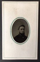 Antique Tintype Photo Handsome Young Man Mutton Chops Chinstrap Big Eyes - $23.00