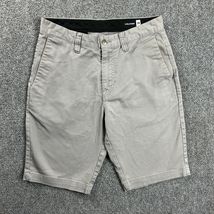 Volcom Shorts Mens 28 Gray Chino Casual Logo Cotton Blend Adults - $22.32 CAD