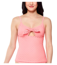 Jessica Simpson Sweet Tooth Solids Eyelet Overlay Tankini Top Size XL Pi... - $22.72
