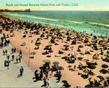 Vtg Cartolina Spiaggia E Filo Between Ocean Park E Venice California Ca - $6.76