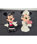 Disney Set of 2 Mickey &amp; Minnie Mouse Wedding Bride Groom Salt &amp; Pepper ... - $19.75