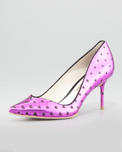 Sophia Webster Luella metallic foil heart stiletto pinup heels pump 37 VLV $420 - £201.51 GBP