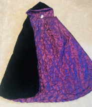 63&quot; Velvet Purple Satin Hooded Cape Whimsigoth Spirit Halloween Costume ... - $931.81 MXN
