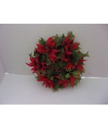 Vintage 1960s Plastic Candle Ring Christmas Poinsettias C.S.P. Hong Kong 8&quot; - $169.38 MXN