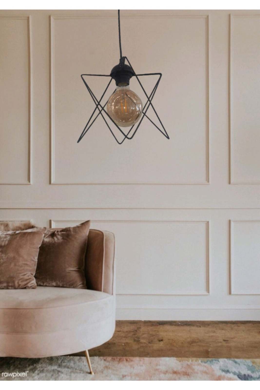 Black Zigzag Single Pendant Chandelier (without glass) - $7.00
