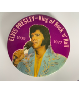 Elvis Presley Button King of Rock N Roll 1935-1977 Pin Slater Corp NYC V... - $7.59