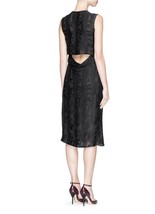 Jason Wu Dress Black Drape Cutout Back Silk Fil Coupé Dress 2 $1765 - £388.97 GBP