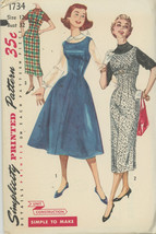 Simplicity 1734 1950s Junior Dress Sheath or Bell Skirt  Sz 12 Uncut - £3.19 GBP