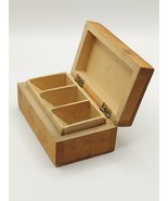 Vintage Handmade Wood Hinged Stamp Box, Grapes Decorated Lid - $29.35