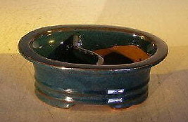 &quot;Dark Blue Ceramic Bonsai Pot - OvalLand/Water Divider 8.0&quot;&quot; x 6.0&quot;&quot; x 3.0&quot;&quot; ... - £25.77 GBP