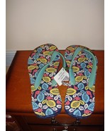 Vera Bradley Happy Snails Flip Flops Medium Size 7/8 - €30,89 EUR