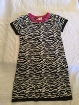 Size 5 Okie Dokie dress sweater holiday striped metallic black white  - £7.84 GBP