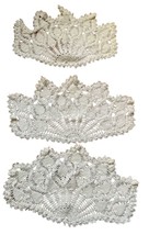 Vintage Crocheted doilies Antimacassar chair couch backs set of 3 - £21.41 GBP