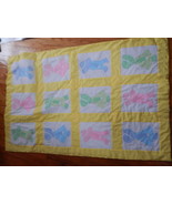 Hand Quilted Yellow Sun Bonnet Sue Crib Quilt Comforter w/Ribbons &amp; lace... - $301.06 MXN