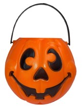 VTG Halloween Pumpkin Trick or Treat Candy Bucket 1997 Grand Venture Blow Mold - £8.73 GBP