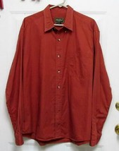 Size: L Eddie Bauer Mens Rust Brown 100% Cotton LS Shirt 54&#39; Chest - £13.51 GBP