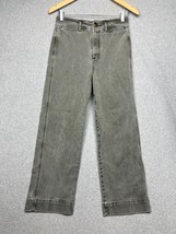 Ann Taylor Wide Leg Crop Denim Jeans Womens 26/2 High Rise Slim Gray Sto... - $31.88