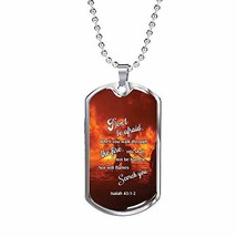 Express Your Love Gifts Firefighter Christian Religious Necklace Don&#39;t Be Afraid - £47.26 GBP