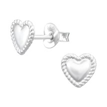 Heart Earrings 925 Silver Stud Earrings - £10.43 GBP