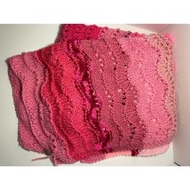 Handmade shawl lap blanket scarf hope medallion Shades of Pink Angel Afghan - $17.08