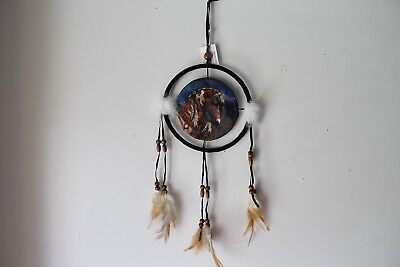 Primary image for DREAMCATCHER FEATHERS WOOD BEADS AMERICAN INDIAN PAINT HORSE (CR28) (SMALL)