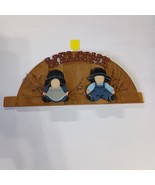 Welcome Sign Wood Wall Hanging Half Round Amish Boy And Girl Rustic Cott... - $313.76 MXN