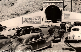 Utah Bingham Copperfield Canyon Tunnel Postcard RPPC 1940s Cars Unposted - $9.75