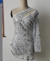 2023 Summer New Women&#39;s Clothing Long Sleeve Silver Color Maxi Dress Slimming On - £96.19 GBP