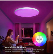 Smart Modern LED RGB Ceiling Light 220V - 30W 48W Voice Controlled via Google Al - £29.11 GBP+