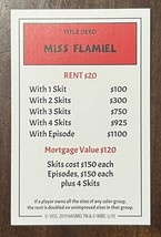 Monopoly Animaniacs 2019 Game Parts Replacement Title Deed Card “MISS FL... - $2.99