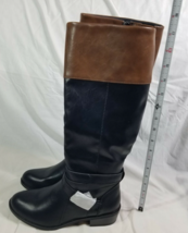 NWOT Arizona Delling Riding Boots in Black and Tan Tall Boots Memory Foam 7M - £20.75 GBP