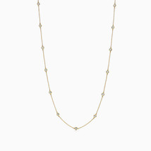 1 Carat White G/H Diamond By The Yard Pendant Necklace Chain 14K Yellow Gold 16" - £628.51 GBP