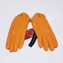 NWT Cire by Grandoe Sheepskin Leather Orange Goldenrod Womens Gloves -XL - $24.60