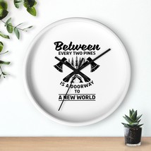 Customizable Black and White Crossed Axes Wall Clock | Nature Adventure Explorat - £35.39 GBP