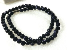 Midnight Sky Sparkling stone round  5mm beaded  Necklace 17&quot;L new - £11.96 GBP