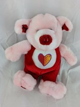 Pink Pig Plush 7 Inch Red Hearts Mty International Stuffed Animal Toy - £12.59 GBP