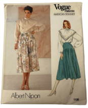 Vogue American Designer Sewing Pattern 1120 Albert Nipon Blouse Skirt Work 14 UC - £7.98 GBP