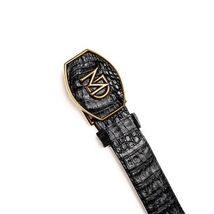 Iowa Genuine Caiman Skin Western Belt Black image 2
