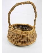 SUPER CUTE UNIQUE WOVEN TAPERED WICKER BASKET 9&quot; T by 8&quot; Across 5&quot; Opening - £7.04 GBP