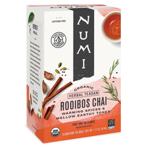 Numi Organic Tea Rooibos Chai, 18 Count Box of Tea Bags, Herbal Teasan, Caffeine - £9.93 GBP