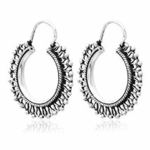 Artisan Crafted Ethnic  Look Sterling Silver Bali Look Hoop Earrings - £34.78 GBP