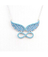 Angelwing evileye silver enamel necklace - $73.00