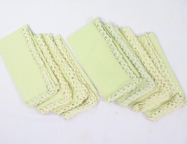 Crochet Edge Pastel Green 8-PC Dinner Napkin Set - £20.36 GBP