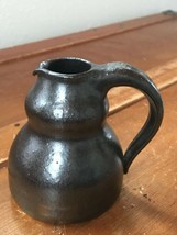 Vintage Small Dark Brown Bulbous Glazed Pottery Pitcher Creamer – 3 and ... - £6.86 GBP