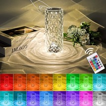 Crystal Lamp,Touch Control Crystal Table Lamp,Crystal Rose Lamp With 16 Colors,R - £24.08 GBP