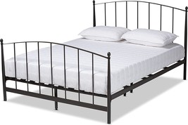Modern And Contemporary Black Finished Metal Queen Size Platform Bed By Baxton - £300.36 GBP