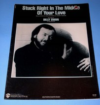 Billy Swan Sheet Music Vintage 1982 Stuck Right In The Middle Of Your Love - £14.18 GBP