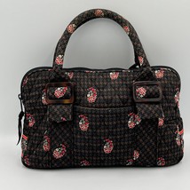 Vera Bradley Brown Houndstooth Retired Small Handbag Purse Tote - $29.02