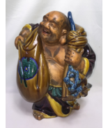 HOTEI BUDAI GOD KUTANI Pottery Large Statue 11 inch Old Japan Vintage Fi... - €343,03 EUR